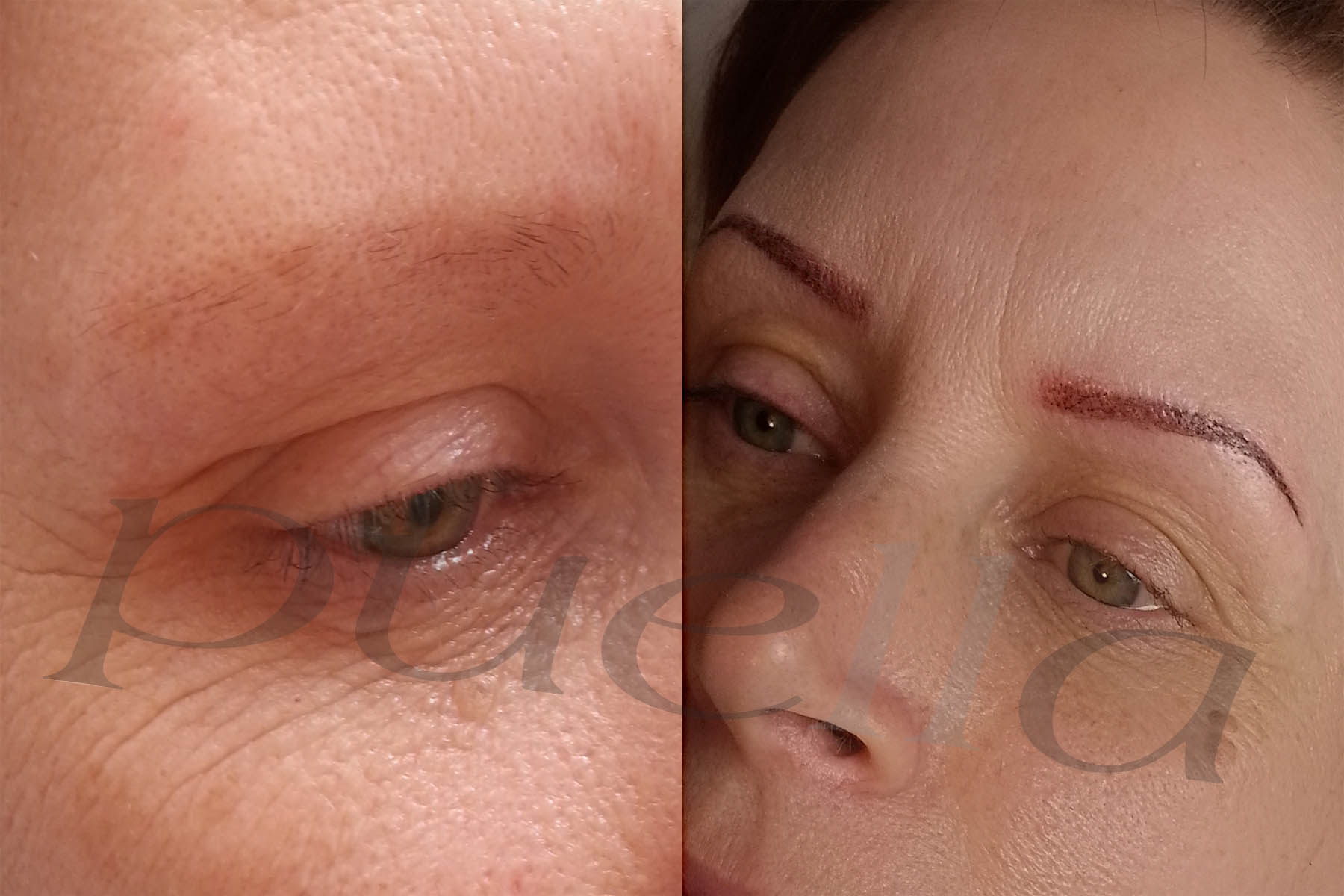 Permanent makeup by Puella Beauty - eyebrows before and after image